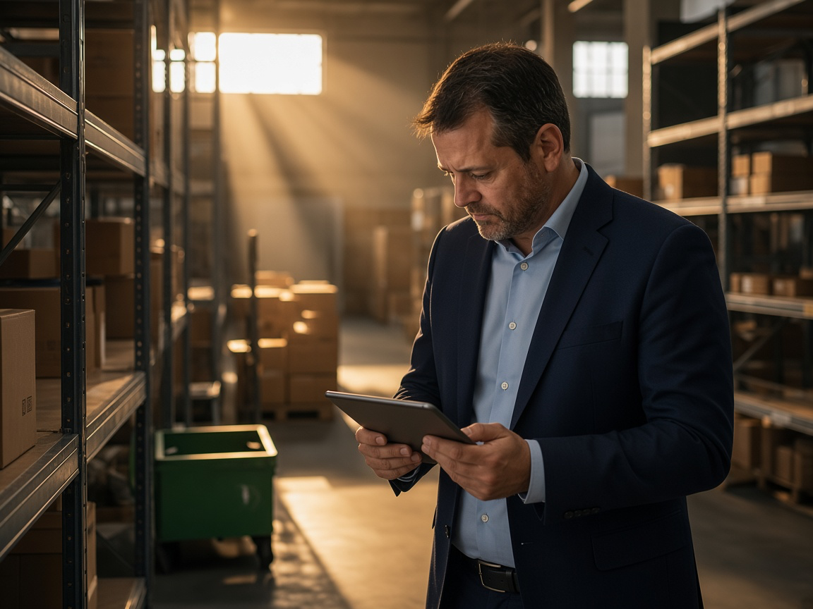 Business owner discovering missing inventory in an Orlando, Florida warehouse